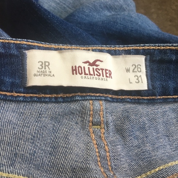 Hollister semi distressed jeans, size 3, low rise - Picture 3 of 3